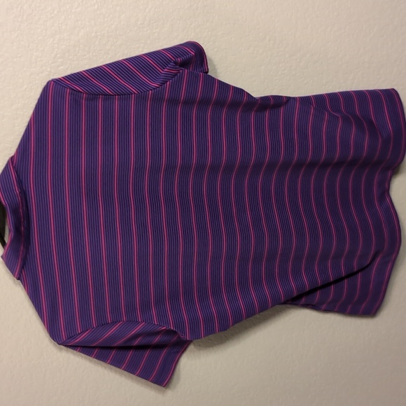 Nike Golf FitDry Day On The Links Purple and Pink Striped Polo - Picture 5 of 5